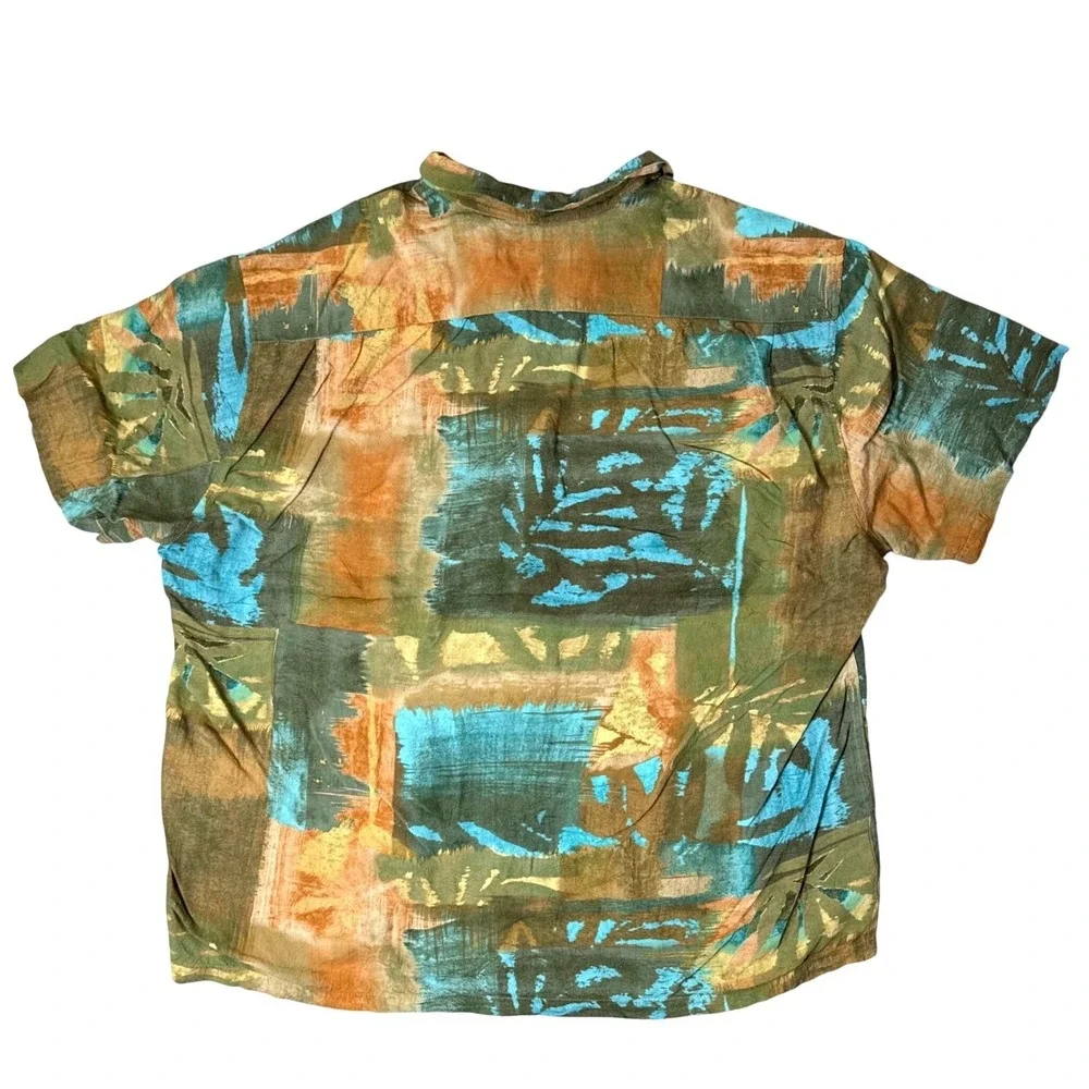 Jams World Mens XXL Hawaiian Shirt Crushed Japanese Rayon Abstract Made in USA